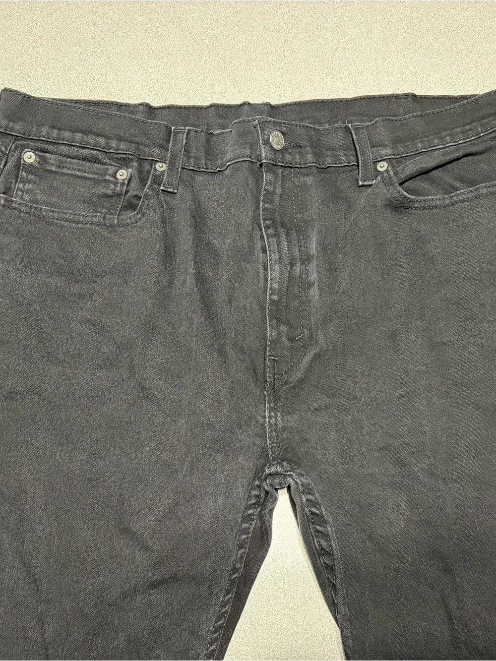 Levis 502 Regular Taper Mens Jeans 38x38 Faded Black